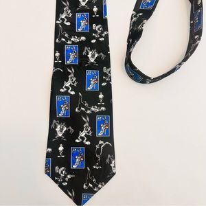 Vintage 1997 USPS Stamp + Looney Toons‎ Collab Bugs Bunny Tie 1990’s
